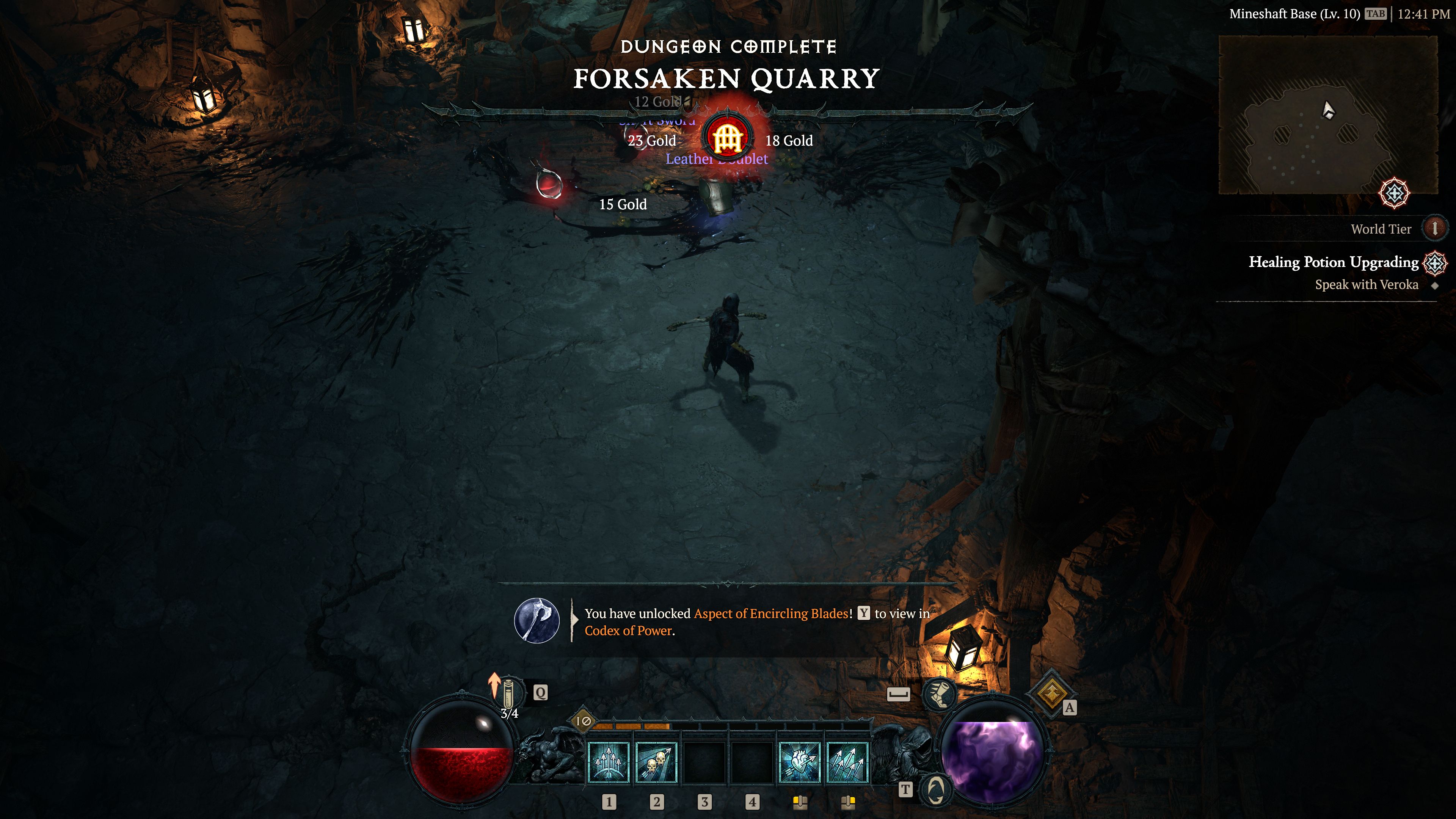 Diablo 4 Karakter Rogue Mengumpulkan Codex Dari Aspek Kekuatan Dari Menyelesaikan Dungeon Tambang Tertinggal Di Wilayah Puncak Retak