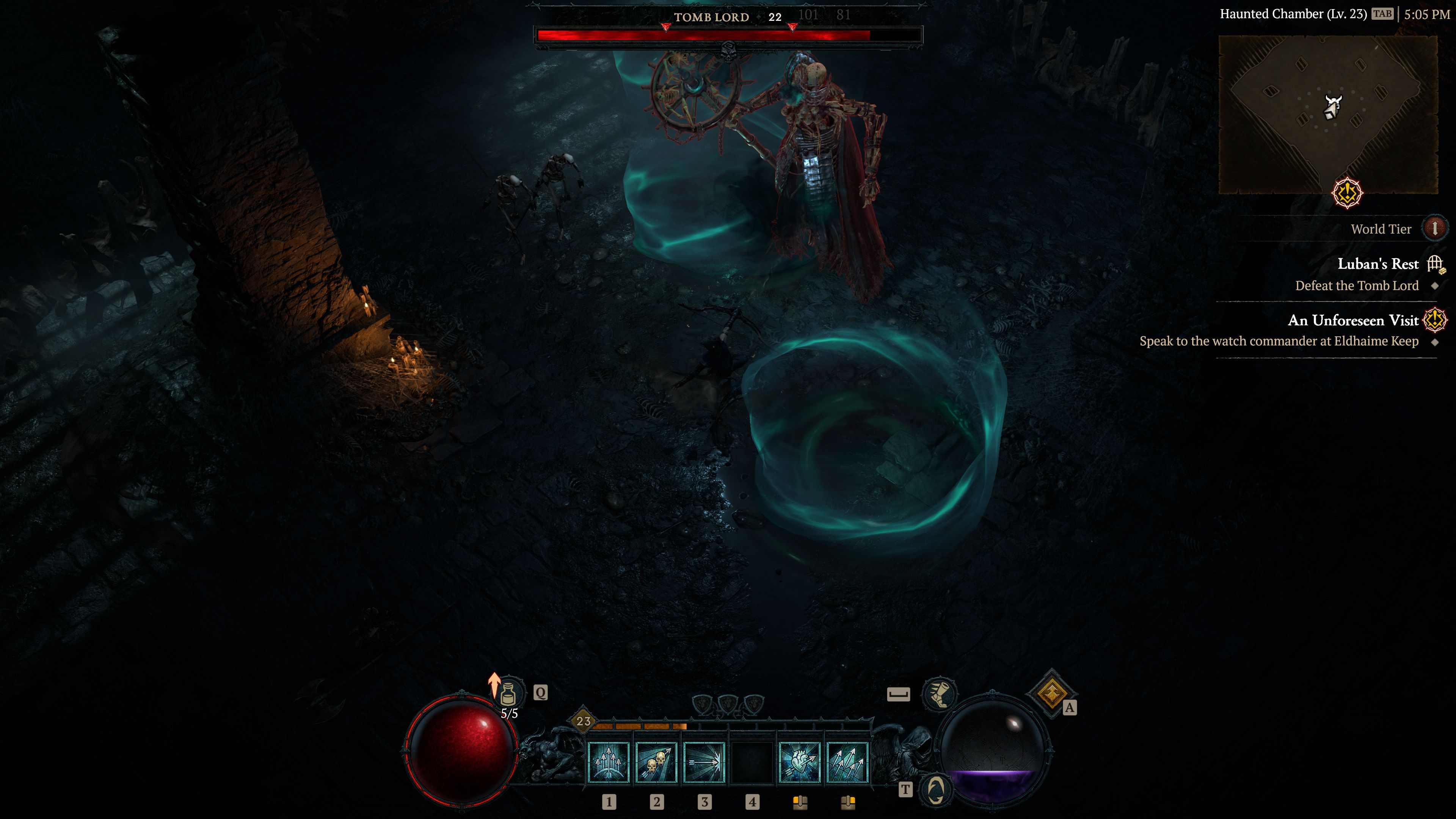 Diablo IV Rogue Player Melawan Tomb Lord Final Boss Di Luban's Rest Dungeon