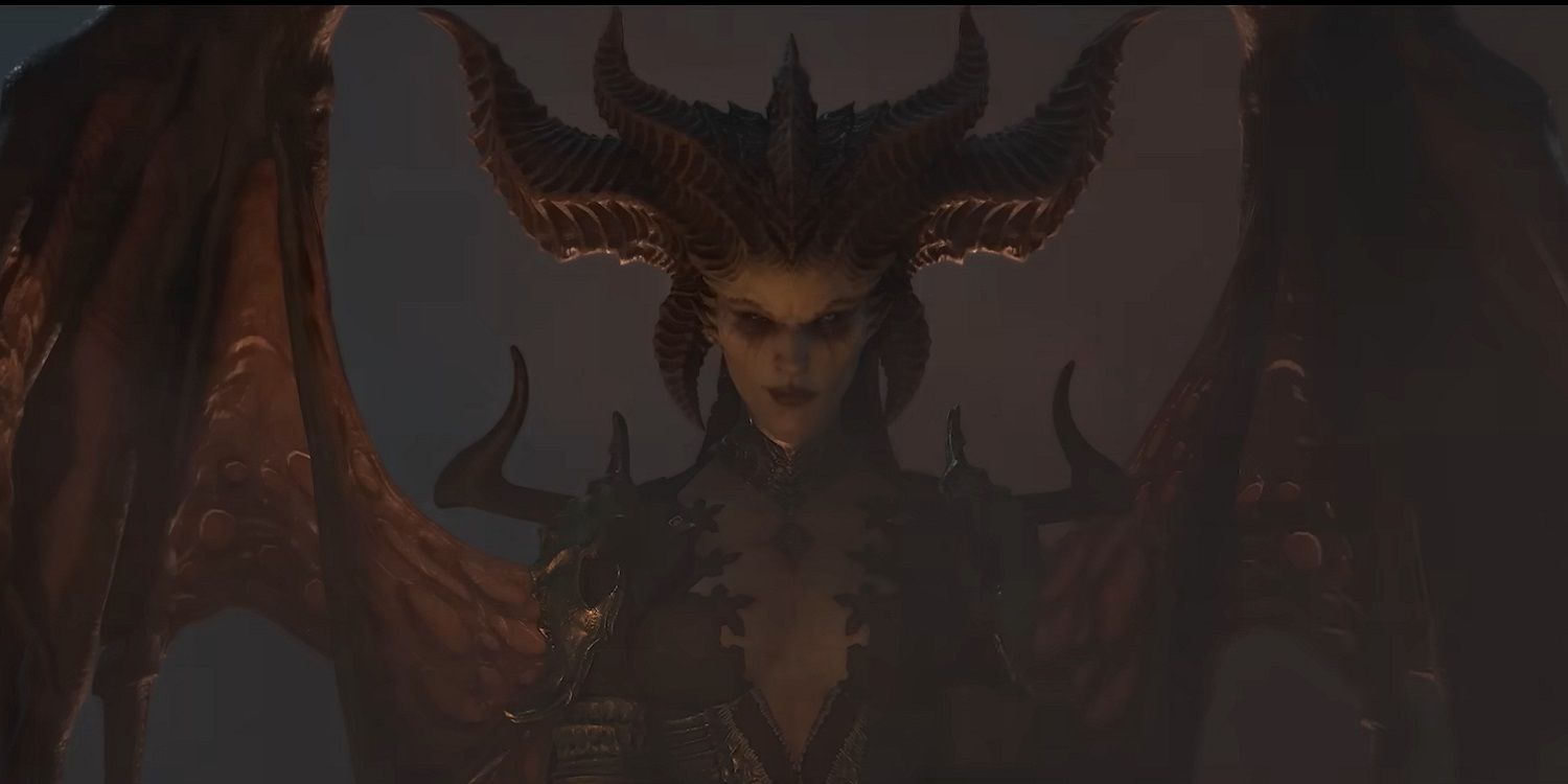 Lilith saat asap mengelilinginya di trailer cerita Diablo 4