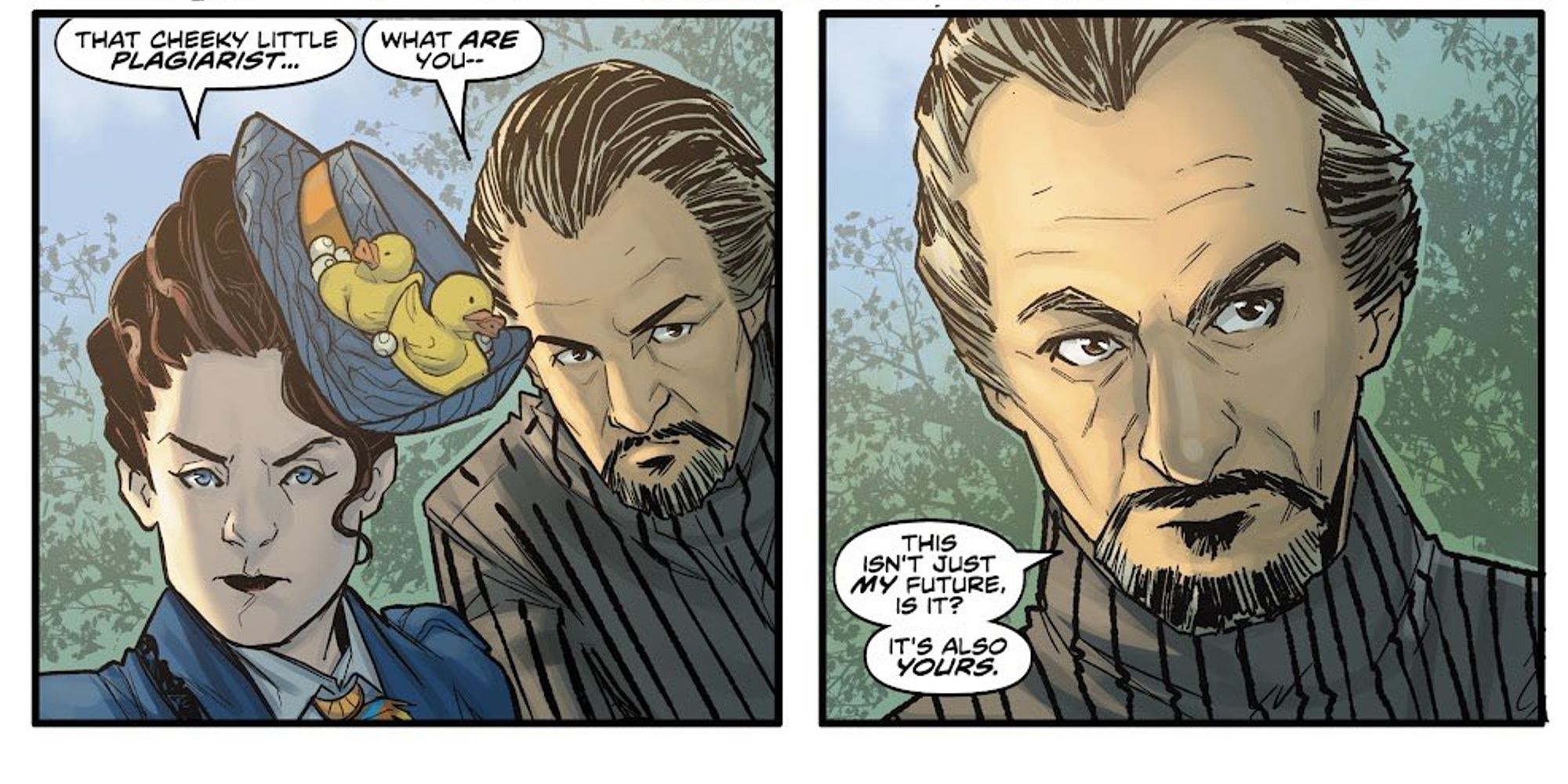 Doctor Who Comic Michelle Gomez as Missy and Roger Delgado as The Master