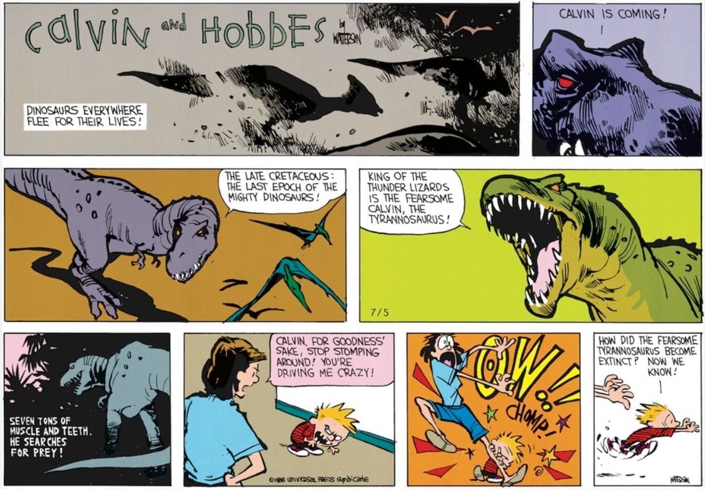 10 quadrinhos mais sombrios de Calvin e Hobbes sobre dinossauros ...