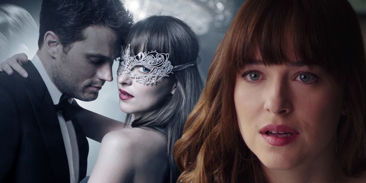 A composite image of Anastasia from Fifty Shades of Grey