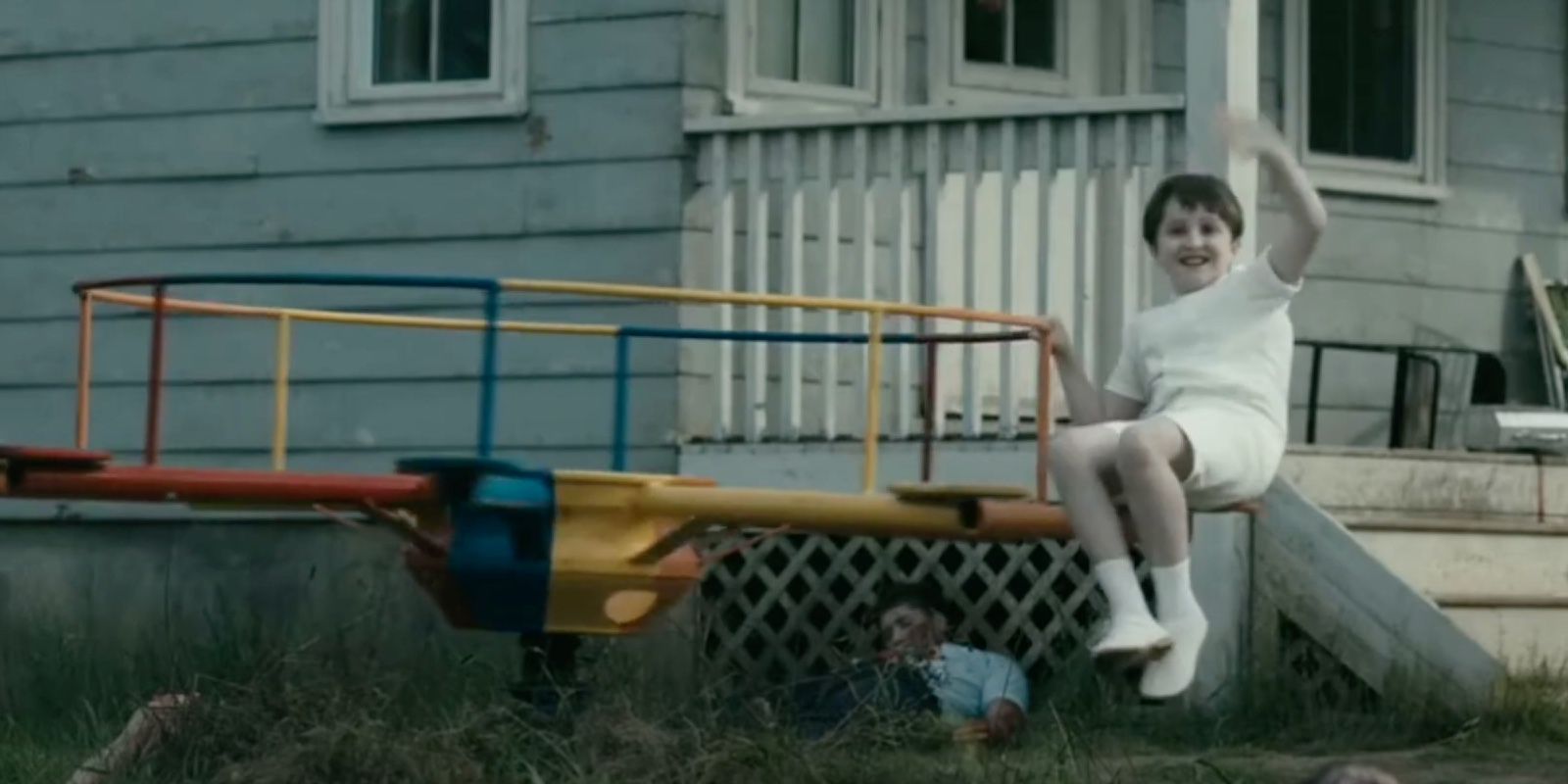 From season 1 flashback boy in white playground