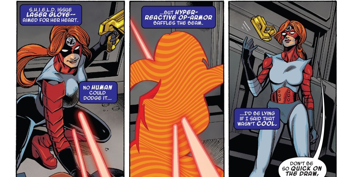 Nick Fury encountering anti-laser armor.