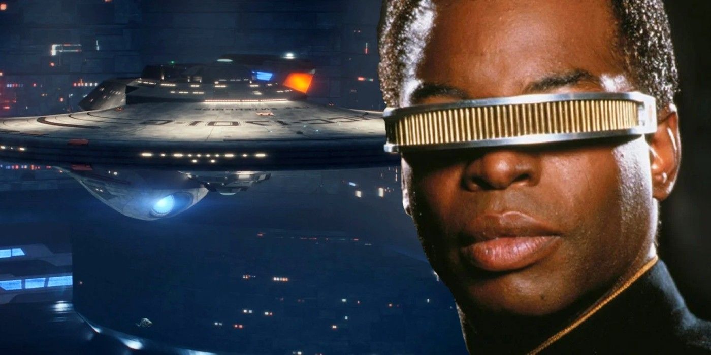 Geordi La Forge e o USS Enterprise-G de Star Trek: TNG e Picard.