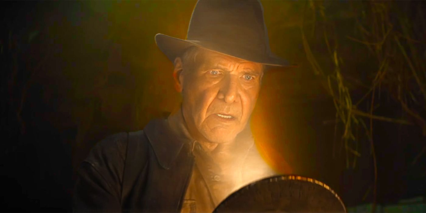 Harrison Ford encontra o mostrador em Indiana Jones e o mostrador do destino