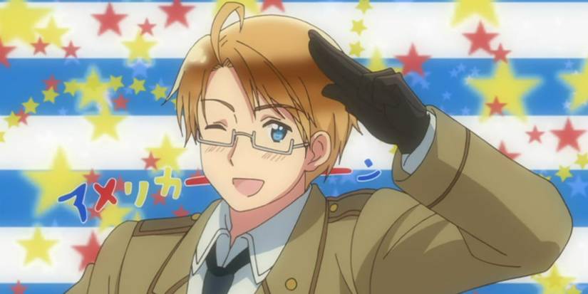 America from Axis Powers Hetalia salutes.