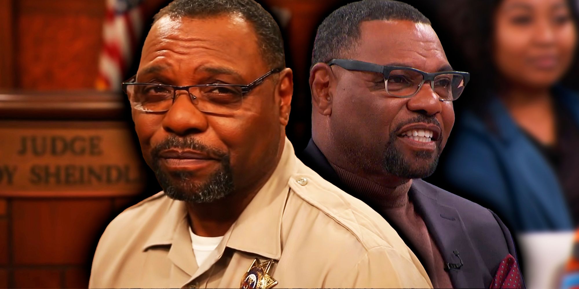  Bailiff Petri Hawkins Byrd from Judge Judy montage in and out of bailiff's uniform