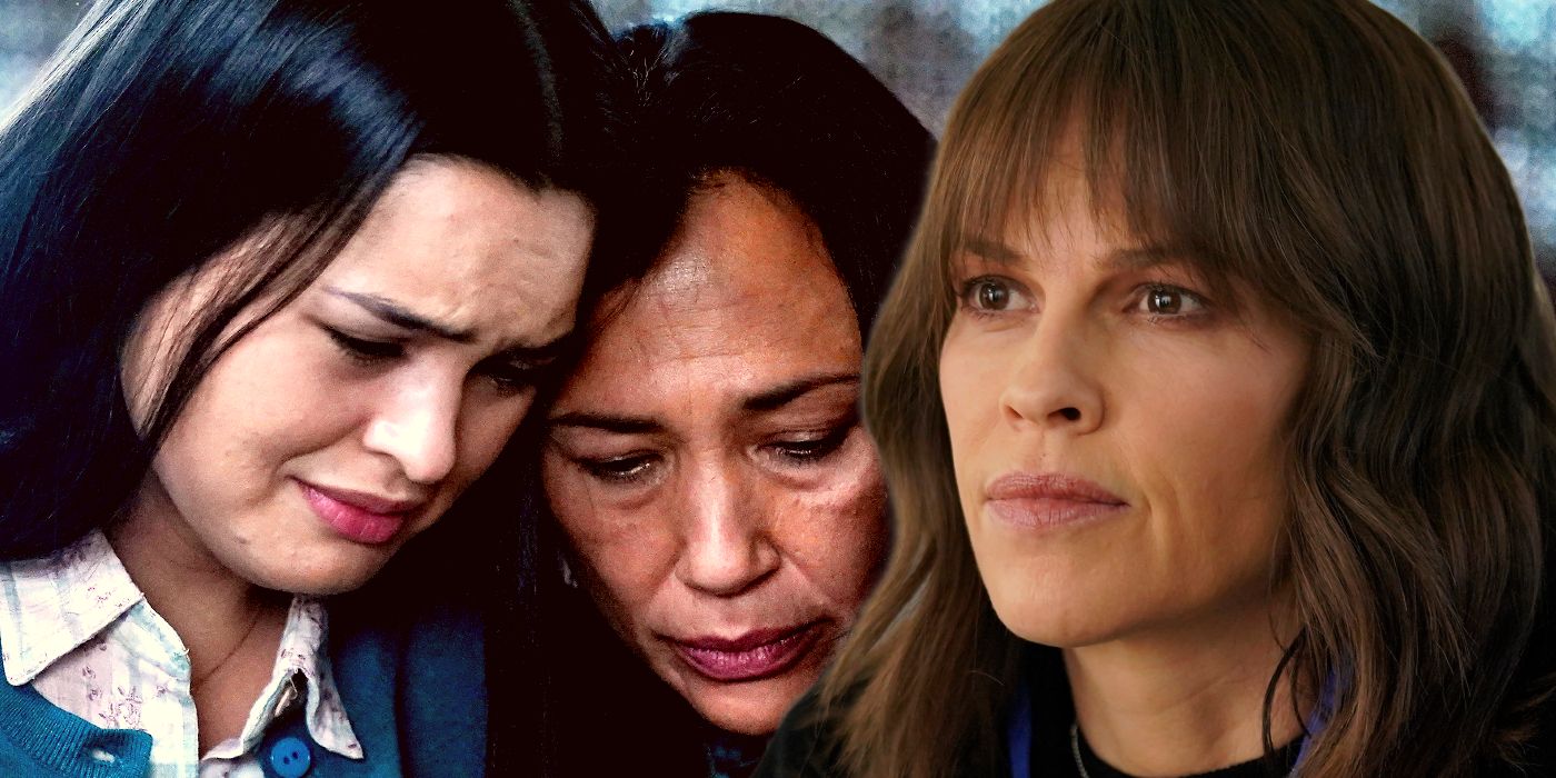 Hilary Swank with Anna Lambe and Irene Bedard from Alaska Daily