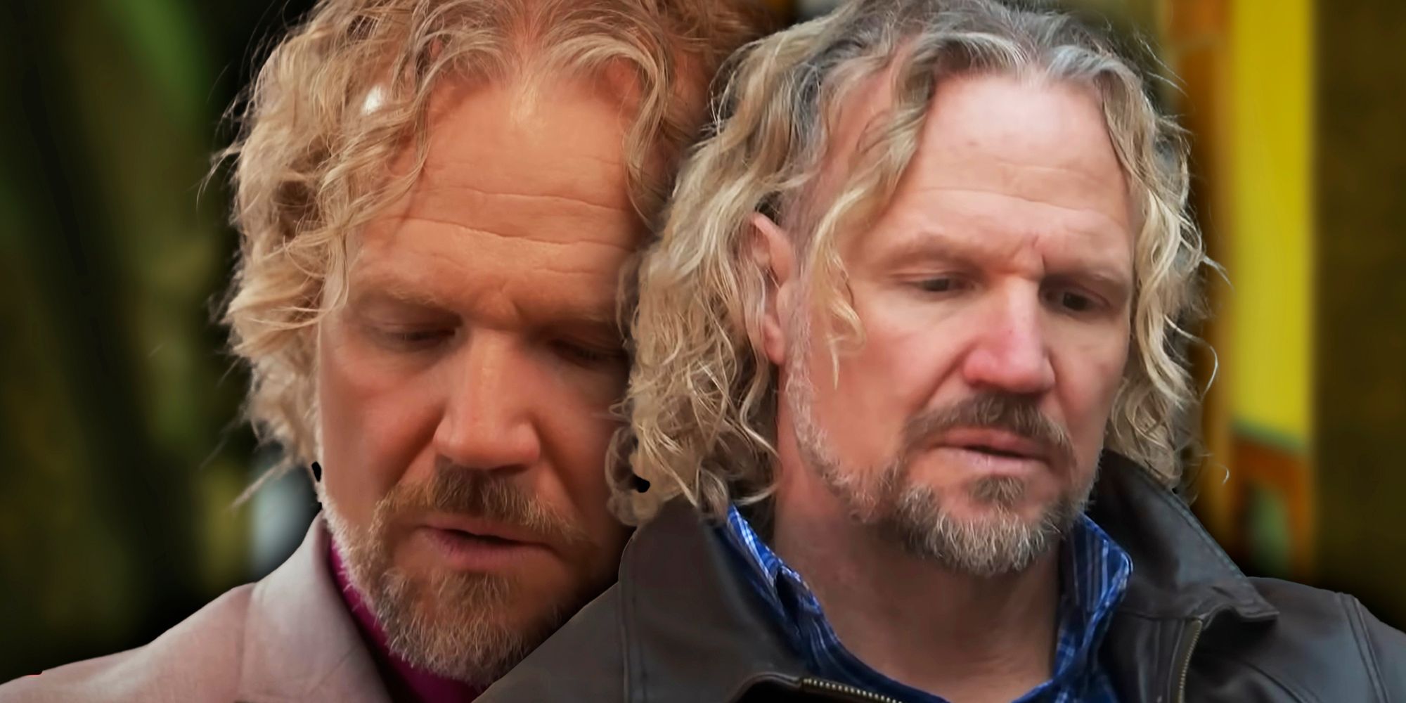 Side by side images of Sister Wives star Kody Brown with two serious expressions