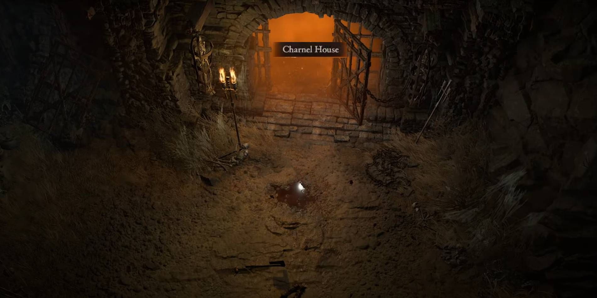 Entrada a la mazmorra de Diablo 4 Charnel House