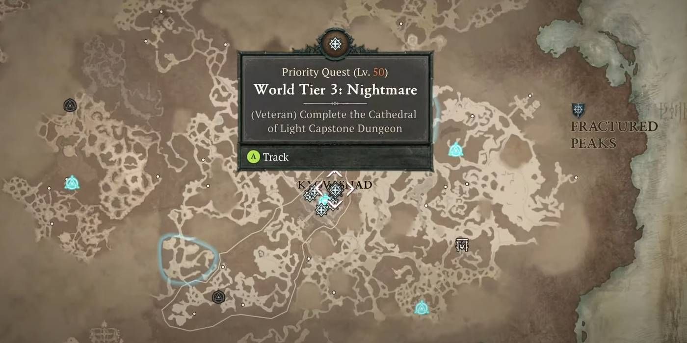 Diablo 4 World Tier 3: Nightmare Capstone Dungeon Quest for Higher Difficulty Unlock