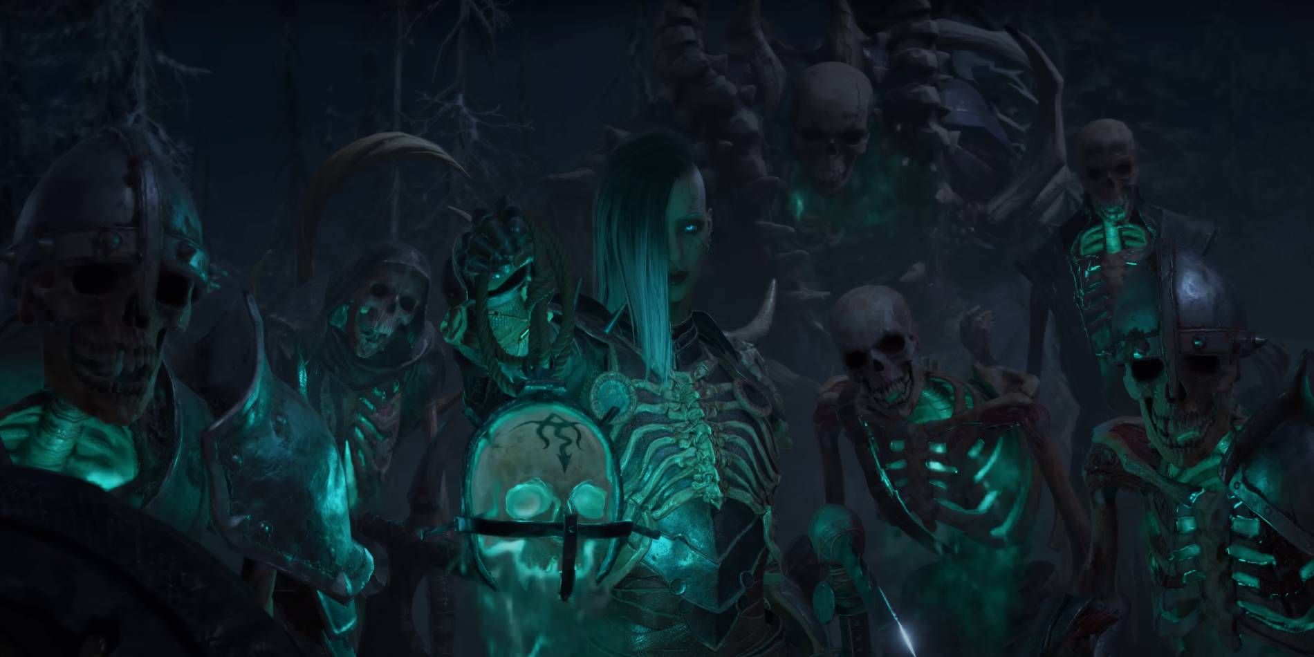 Diablo 4 Necromancer Class with Skeleton Minions from Class Trailer