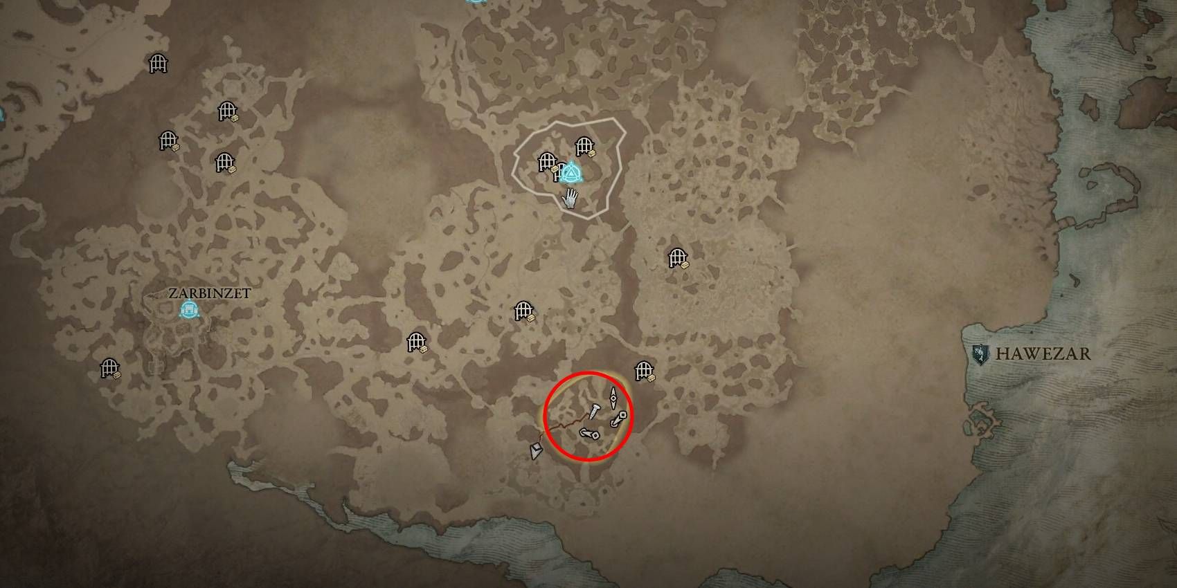 Diablo 4: All Stronghold Locations in Hawezar