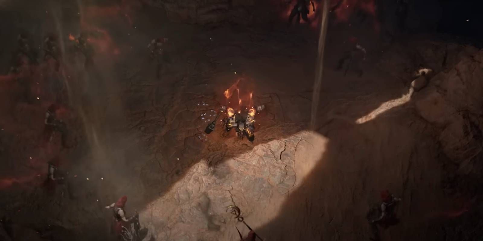 Diablo 4 Barbarian Class using War Cry Skill for Crowd Control