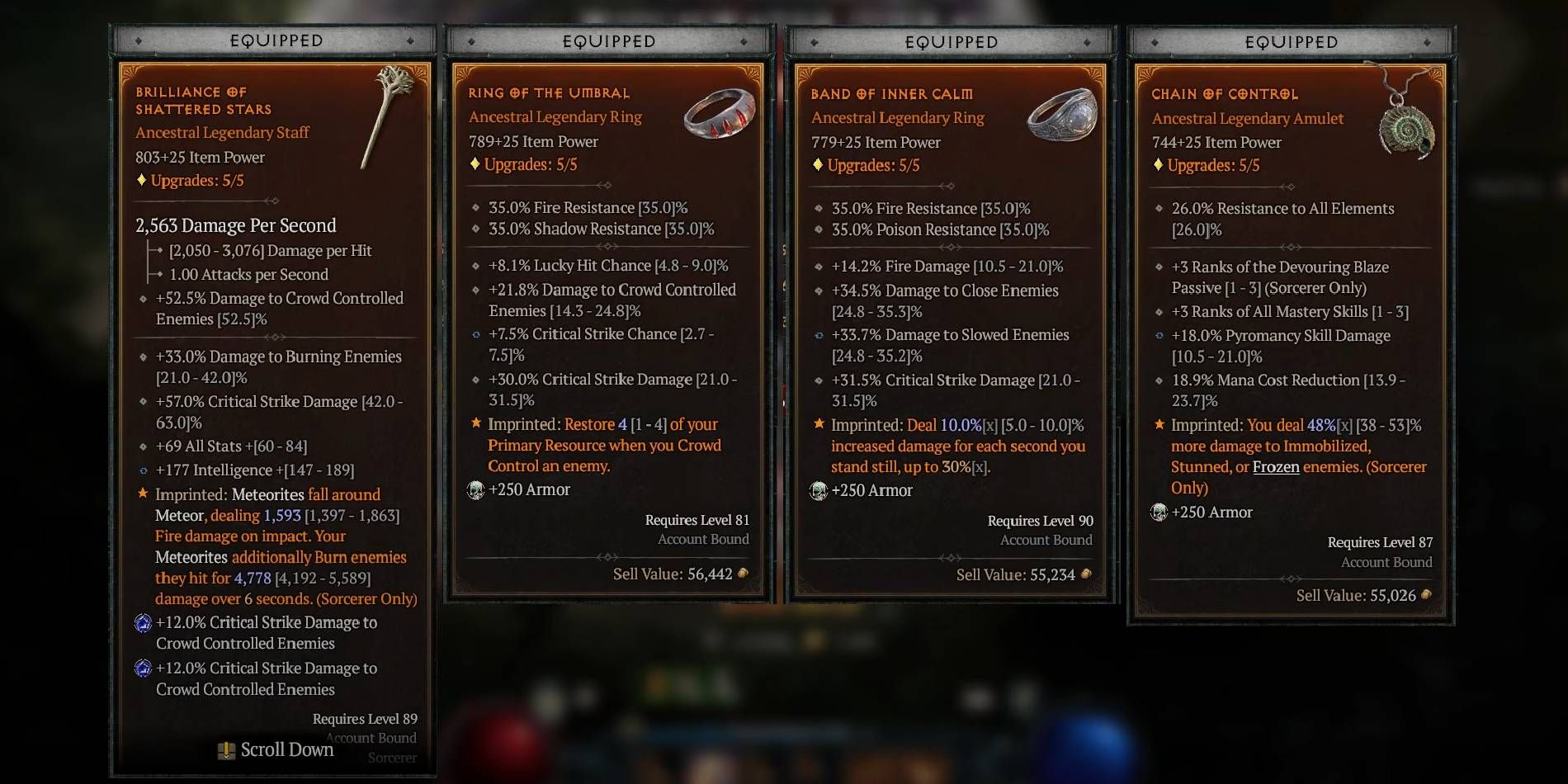 Diablo 4 Sorcerer Legendary Gear Termasuk Senjata, Dua Cincin, dan Amulet
