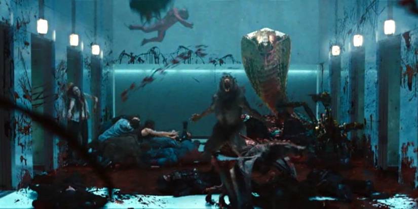 Monsters reeking havoc in the underground facility in Cabin In The Woods