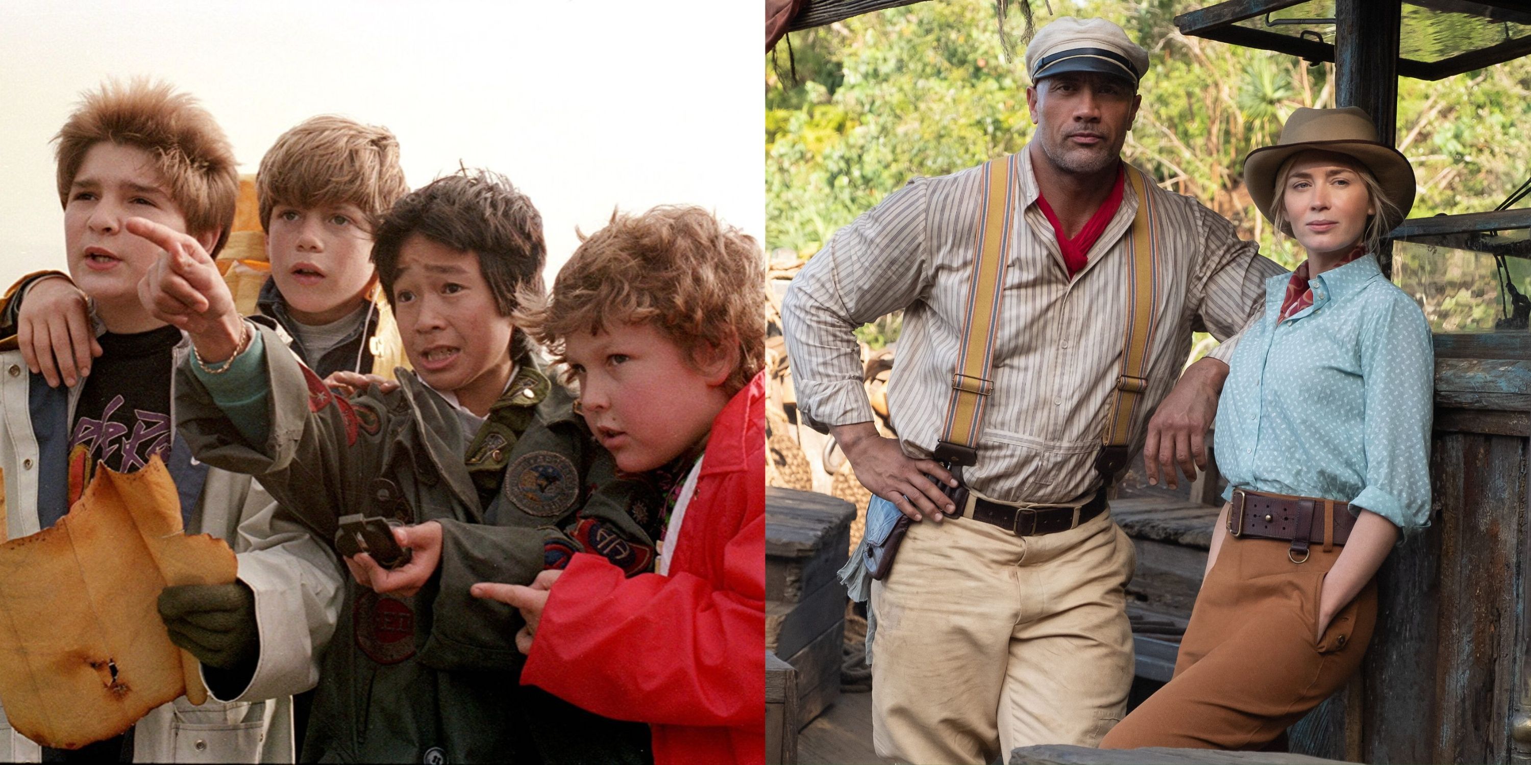Split image of The Goonies and Jungle Cruise