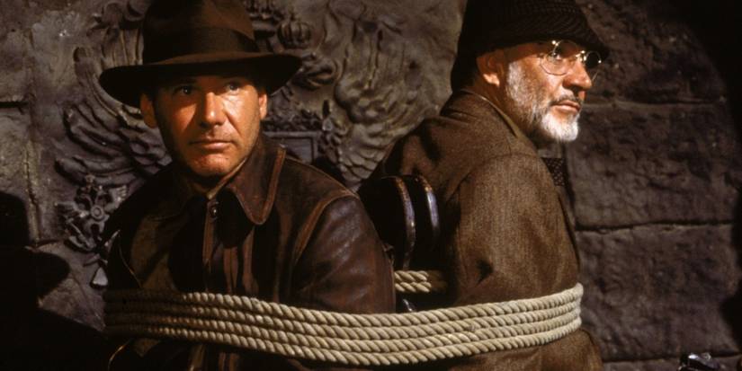 Harrison Ford and Sean Connery tied up together in Indiana Jones and the Last Crusade