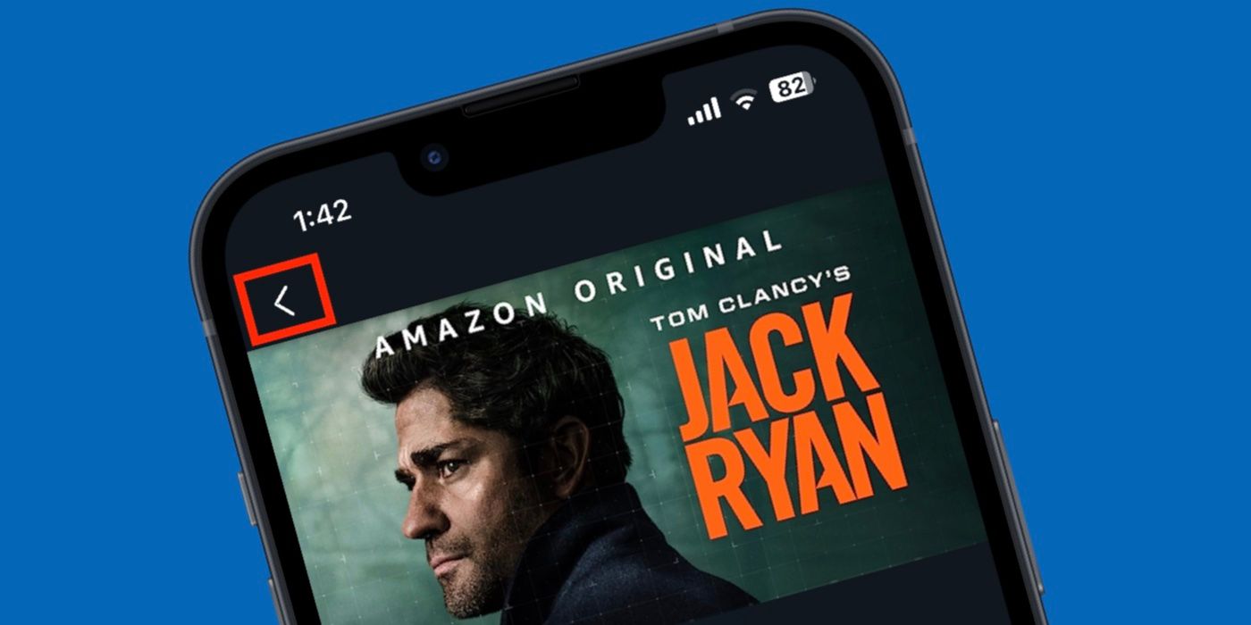 Back button in Prime Video app on iPhone 14