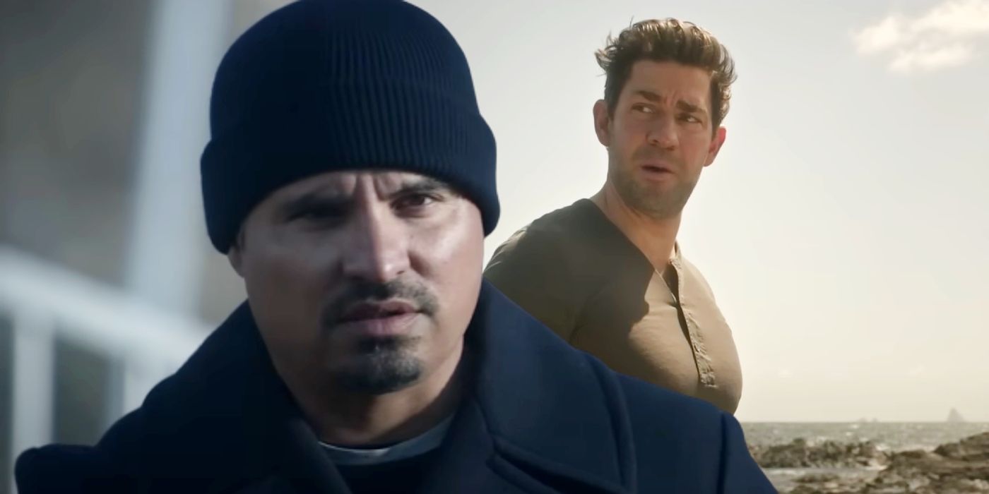 Custom image ofJohn Krasinski and Michael Peña in Jack Ryan season 4.