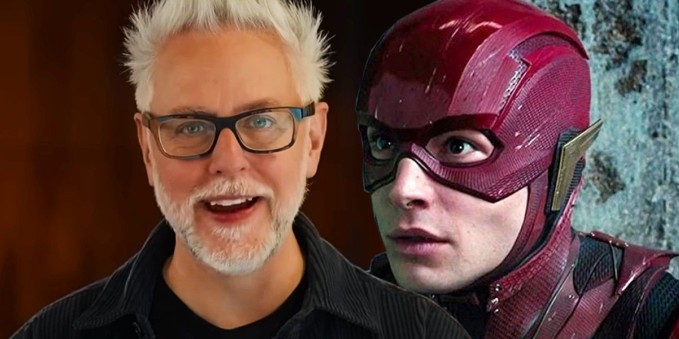 James Gunn and Ezra Miller as The Flash