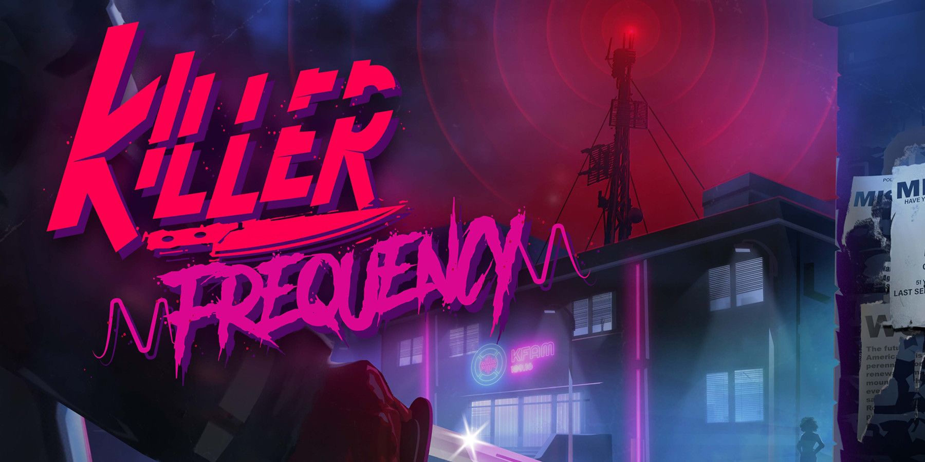Artwork for the game Killer Frequency. Text reads 