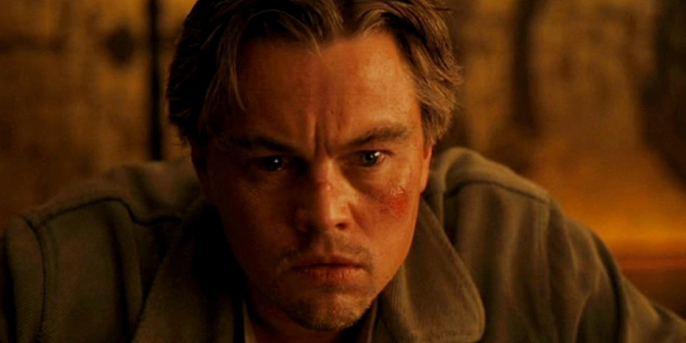 Leonardo DiCaprio as Cobb in limbo in Inception.