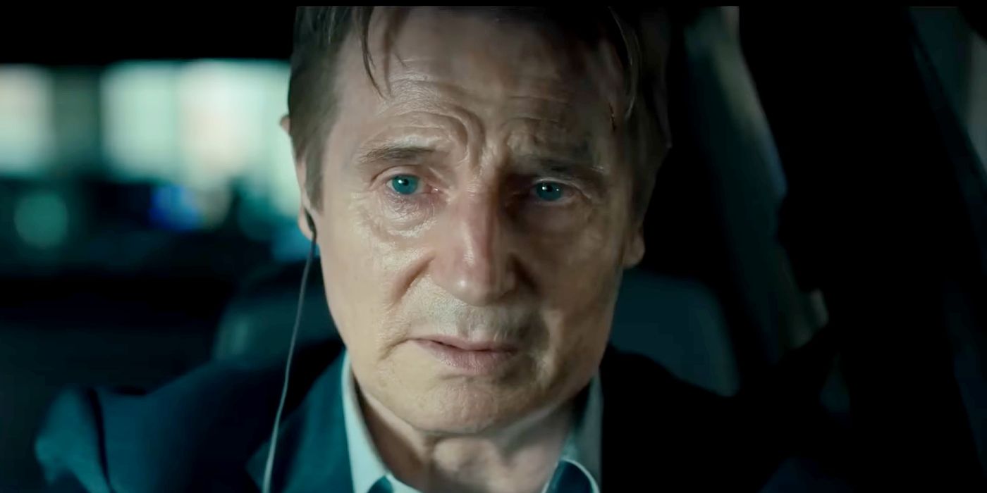 Liam Neeson looking exhausted in Retribution.