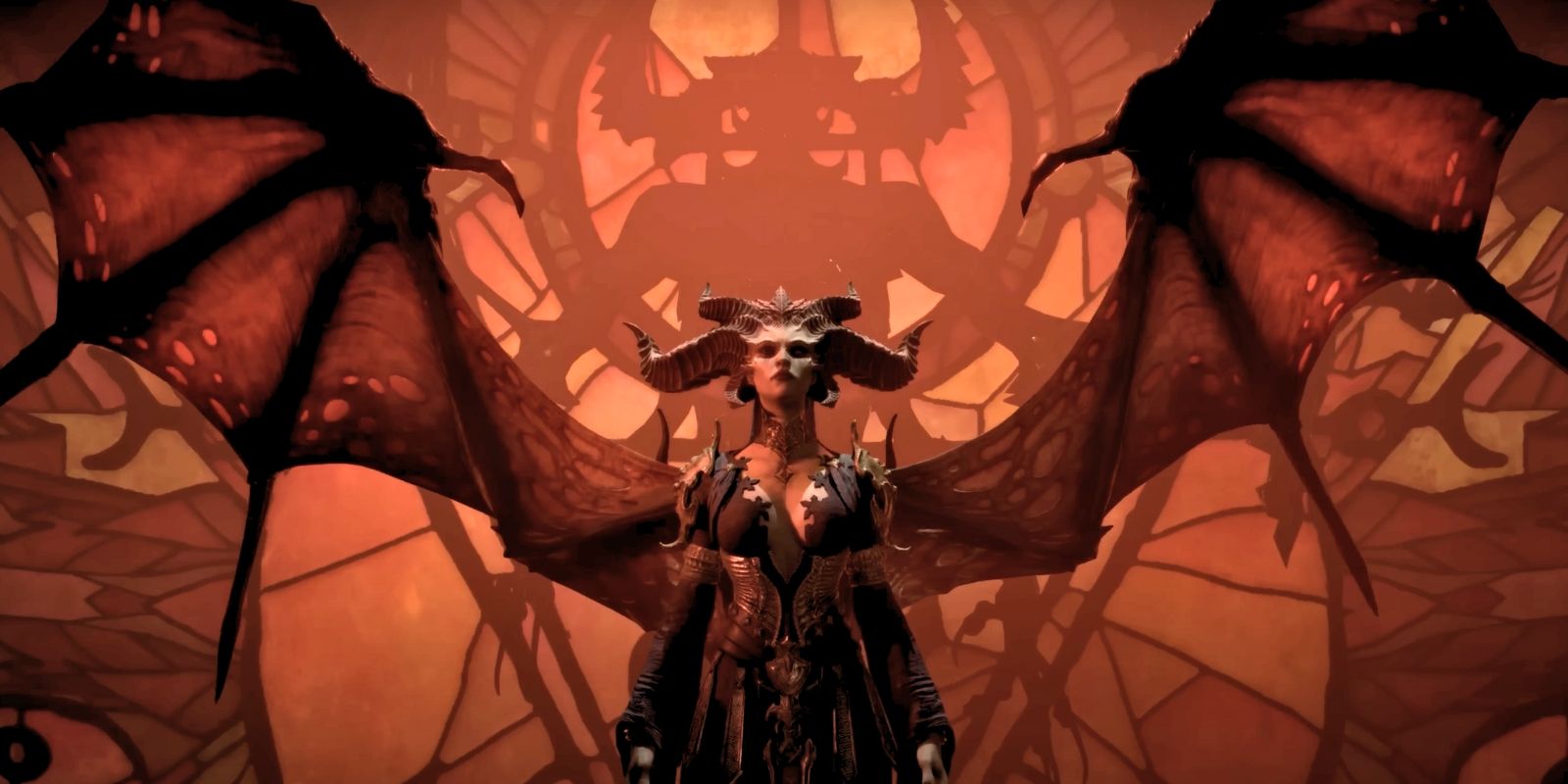 Lilith aux ailes déployées dans Diablo 4