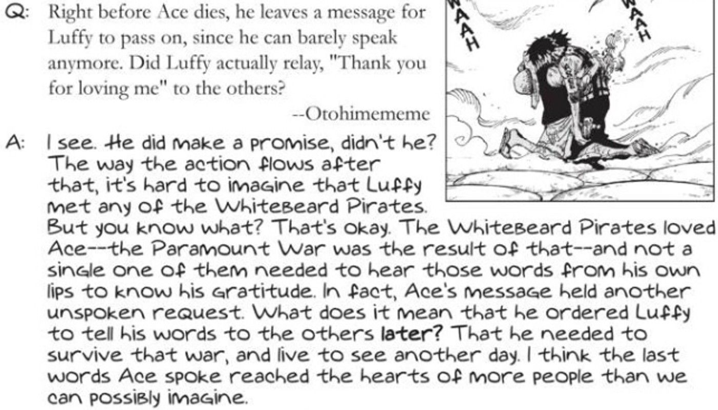 Luffy broke his promise to Ace in One Piece
