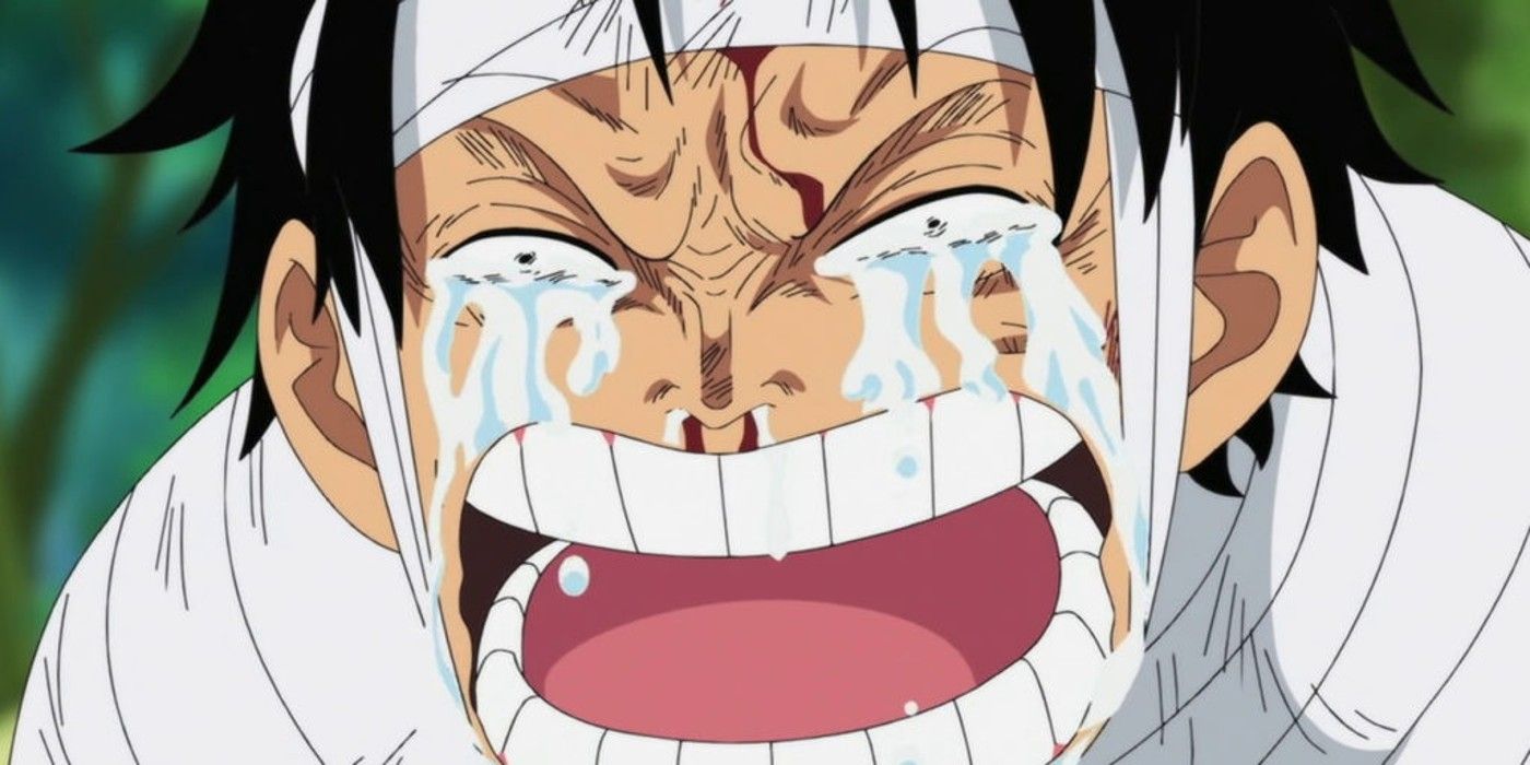 Luffy crying after Ace's death