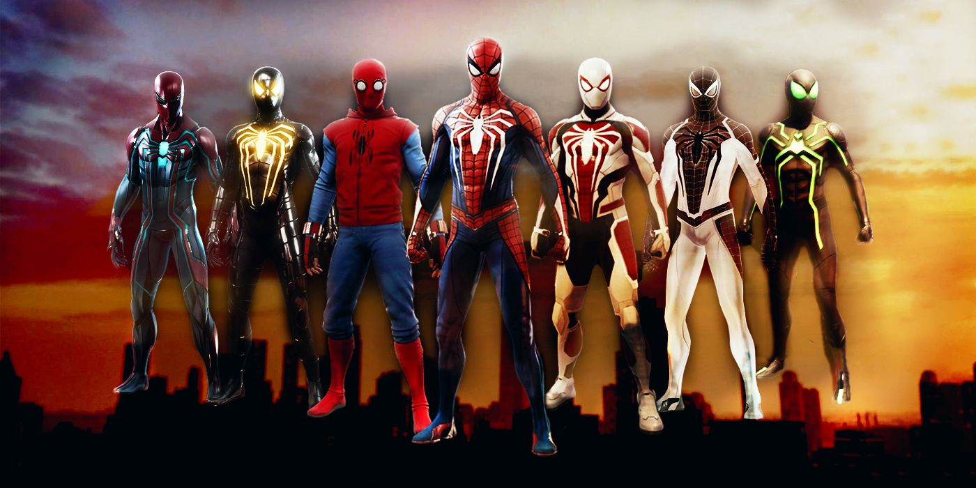 Vários trajes do Homem-Aranha da Marvel