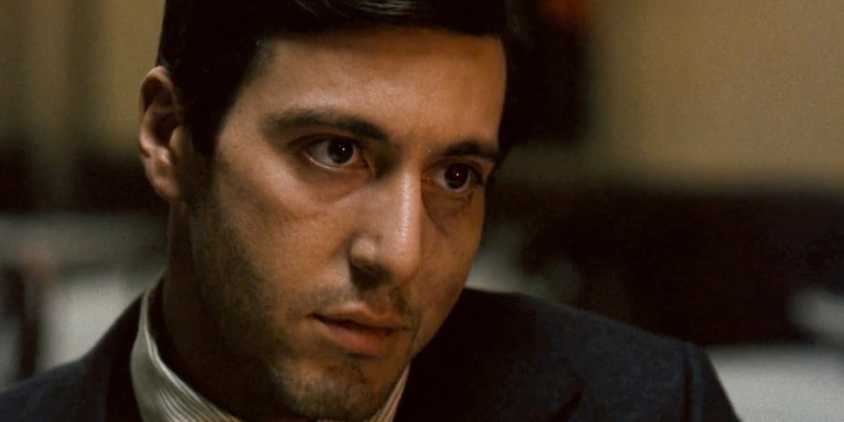 Michael Corleone (Al Pacino) during the famous restaurant scene in The Godfather