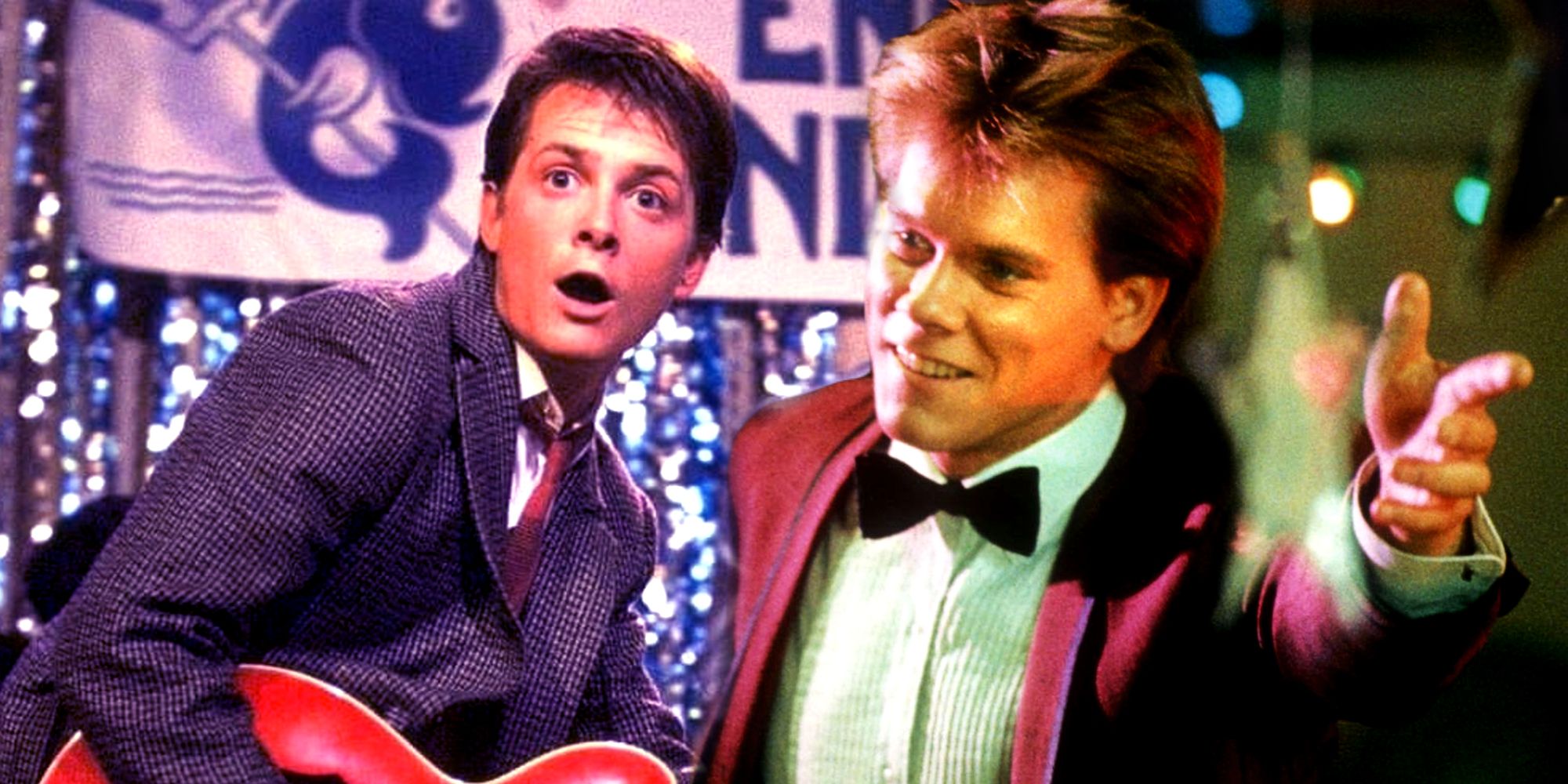 Michael J Fox in Back to the Future and Kevin Bacon in Footloose