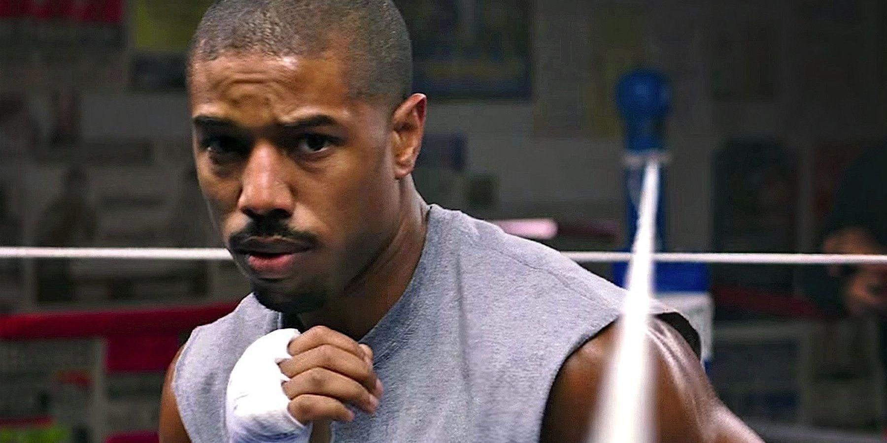 Michael B Jordan in the boxing ring in Creed