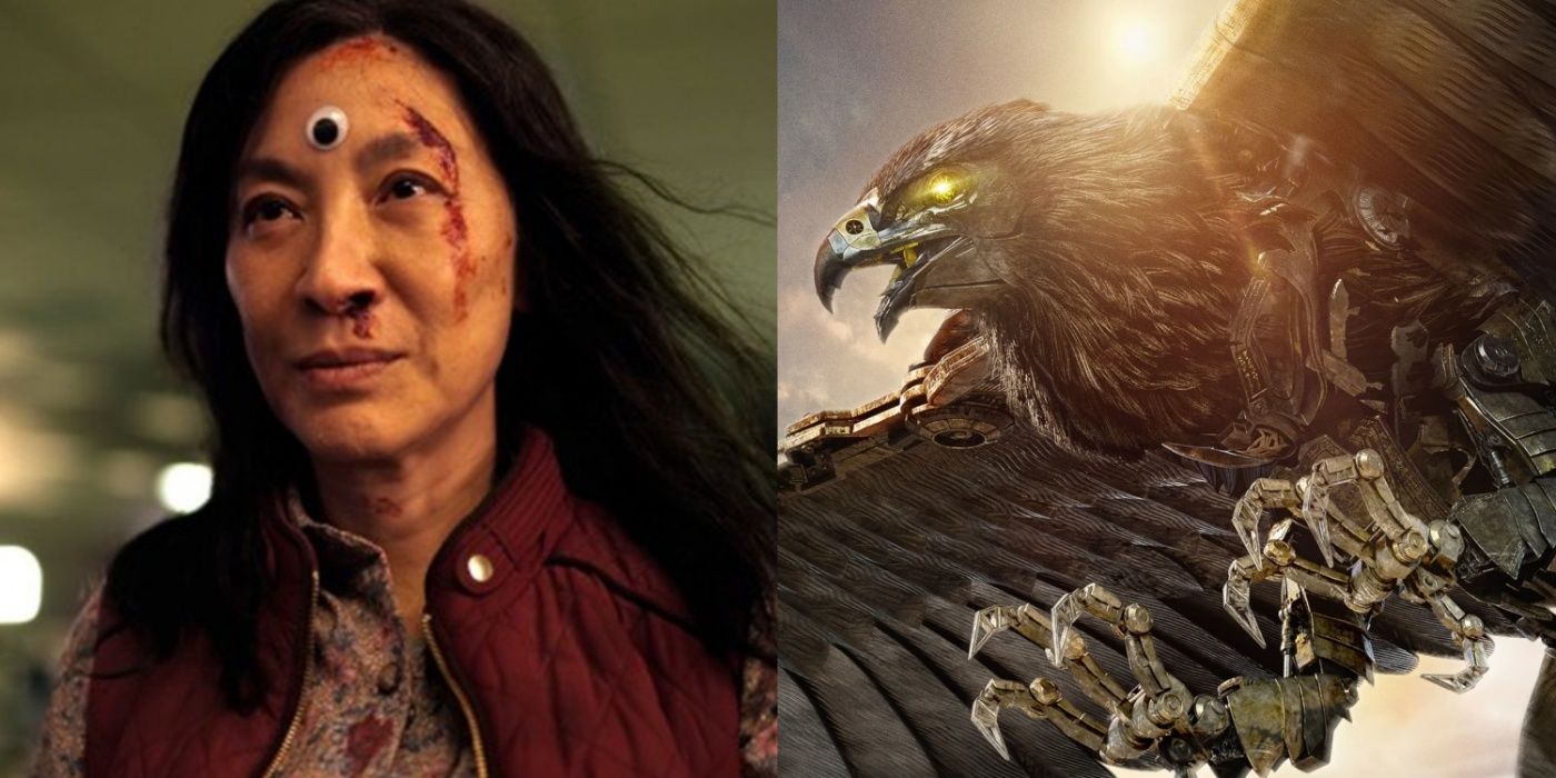 Michelle Yeoh and Airazor in Rise of the Beasts