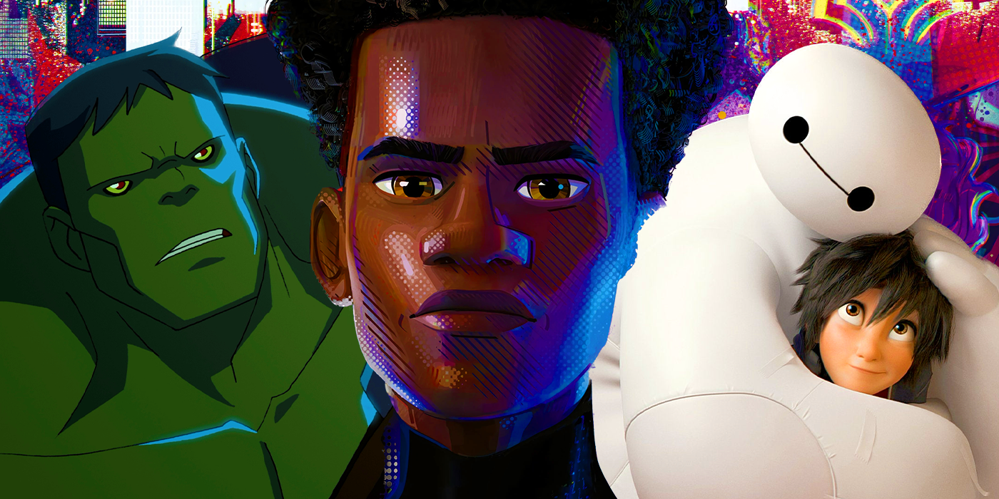 miles morales hulk and big hero 6 in marvel animated movies
