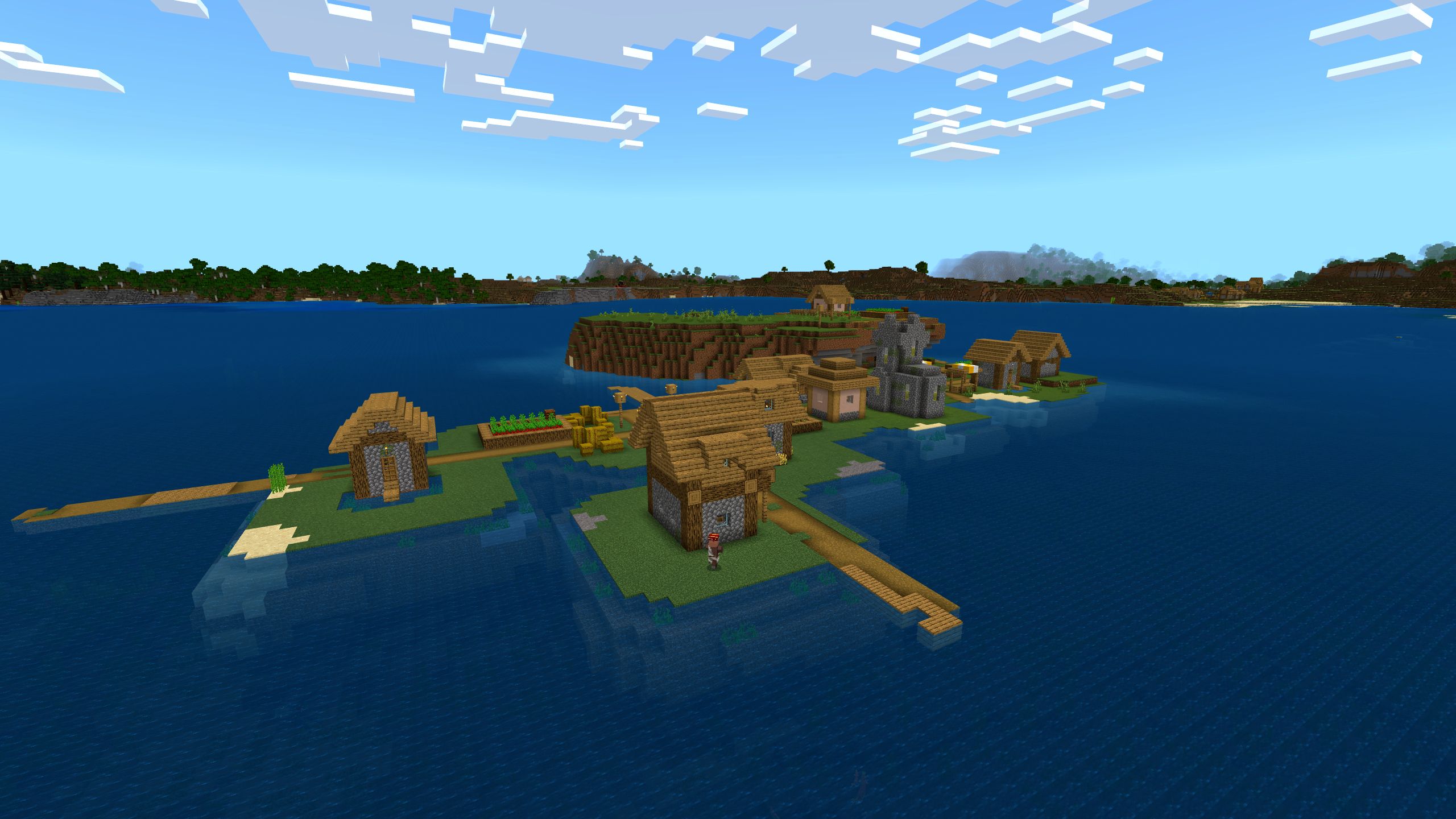 Minecraft Bedrock Edition Small Village On Lagoon Island