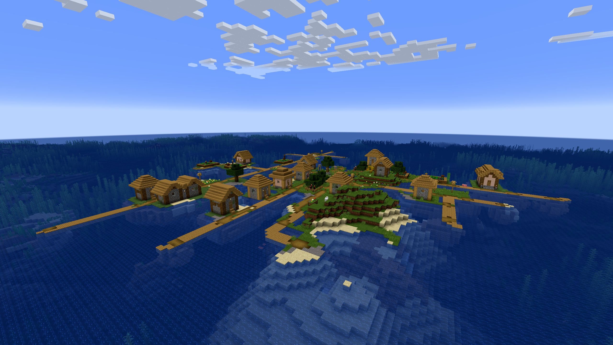 Minecraft Java Edition Village Floating In The Middle Of The Ocean