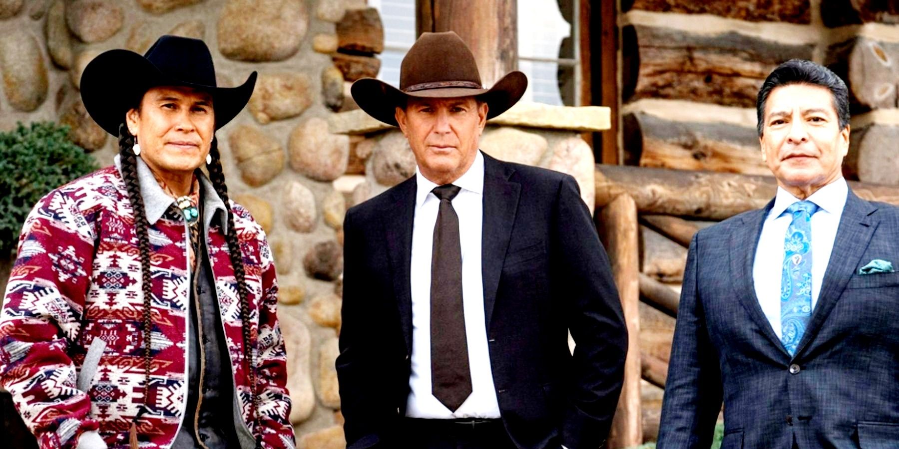 Mo Brings Plenty Kevin Costner Gil Birmingham all in Yellowstone