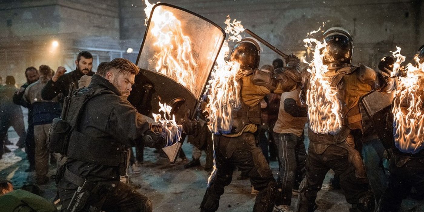 As consequências da explosão de um coquetel Molotov em Extraction 2
