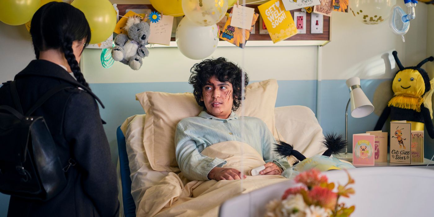 Moosa Mostafa as Eugene in a hospital bed in Wednesday