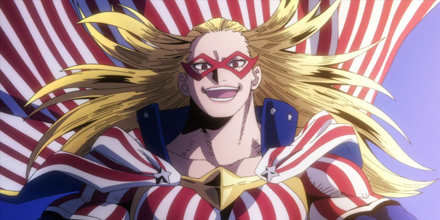 My Hero Academia's Star and Stripe in her first anime appearance.
