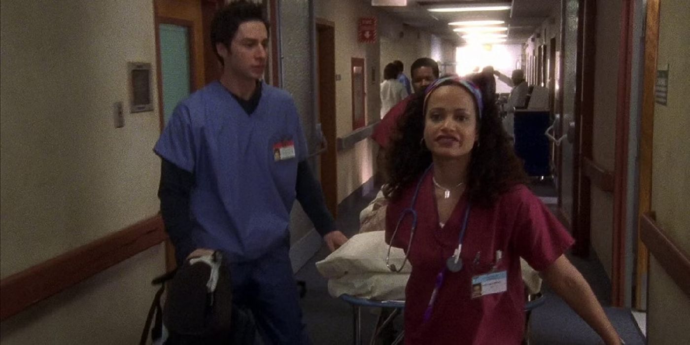 Judy Reyes and Zach Braff in Scrubs