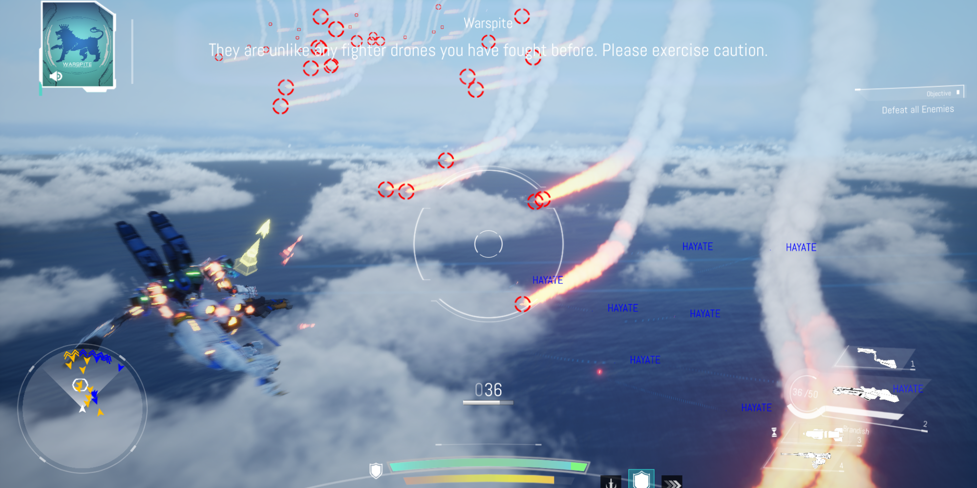 Nimbus INFINITY Review warspite flying from homing missiles