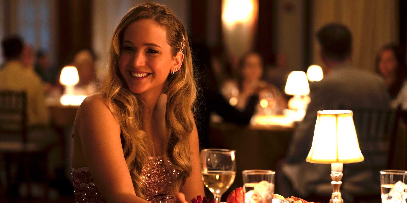 Jennifer Lawrence at a dinner in No Hard Feelings