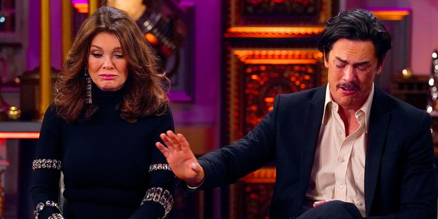 Tom Sandoval and Lisa Vanderpump at Vanderpump Rules season 10 reunion