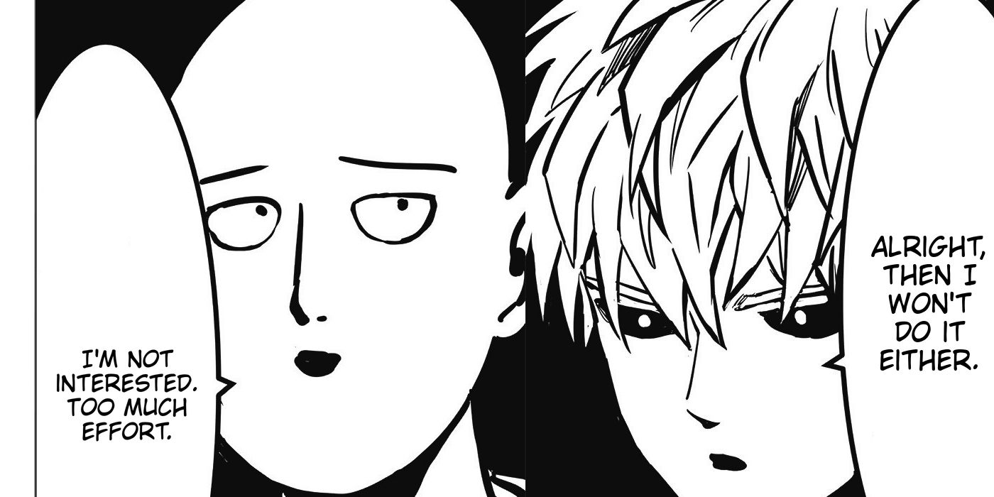 One-Punch Man&rsquo;s Saitama decides not to switch, prompting Genos to agree.