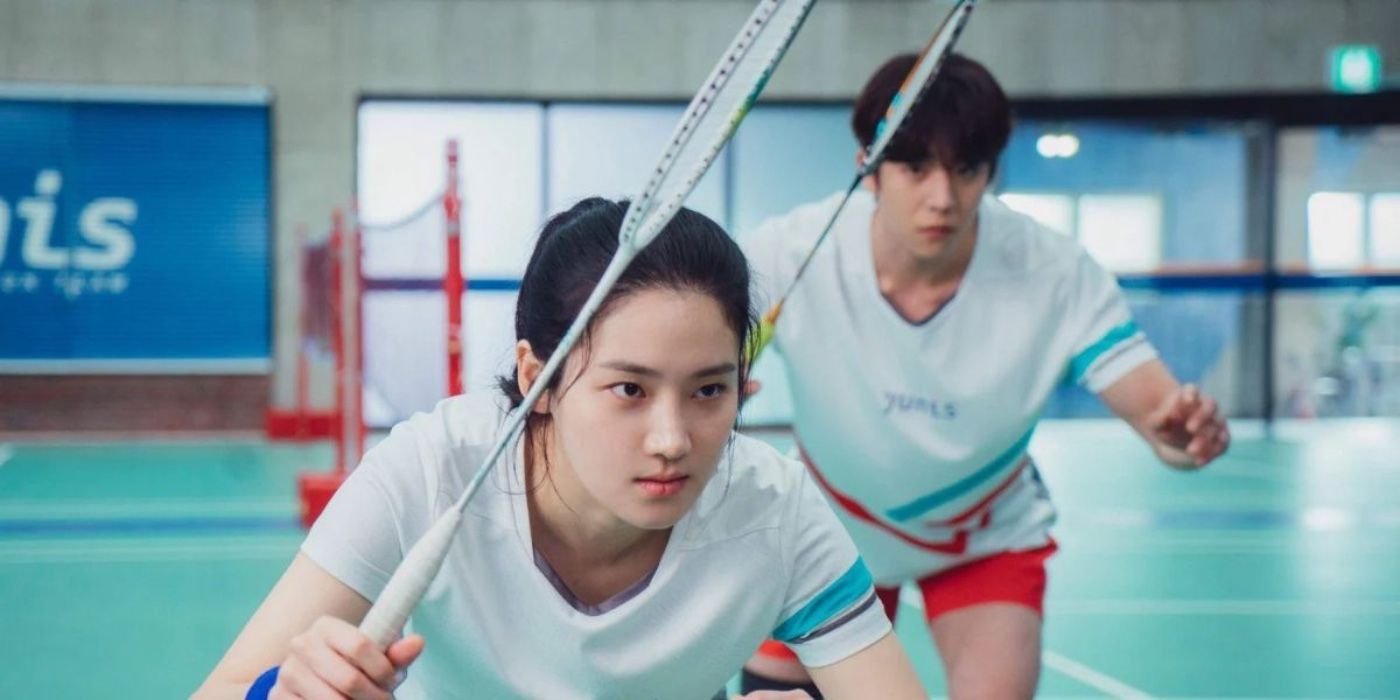 Park Tae-Yang playing badminton in the K-drama Love All Play